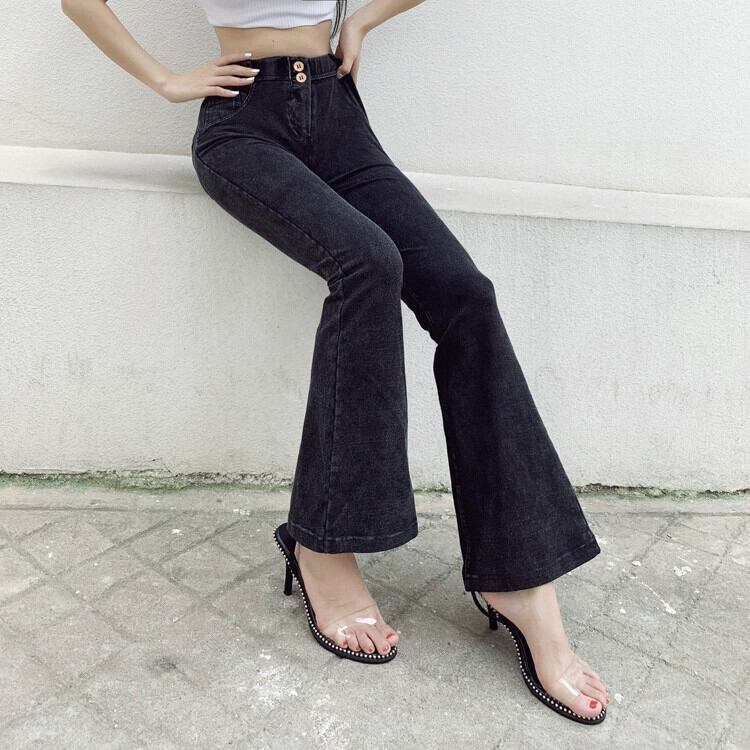 Randy 桃尻フレアデニム　ダークブルー ヒップリフトとヒップフレアパンツ、インターネットセレブの