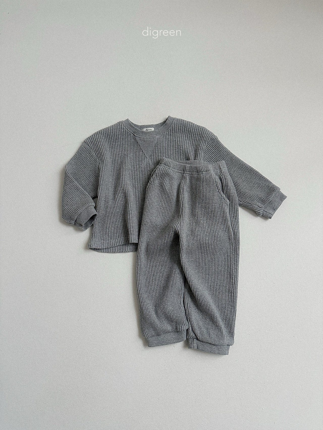 melange XXL［即納］flat waffle pants / digreen 26autumn