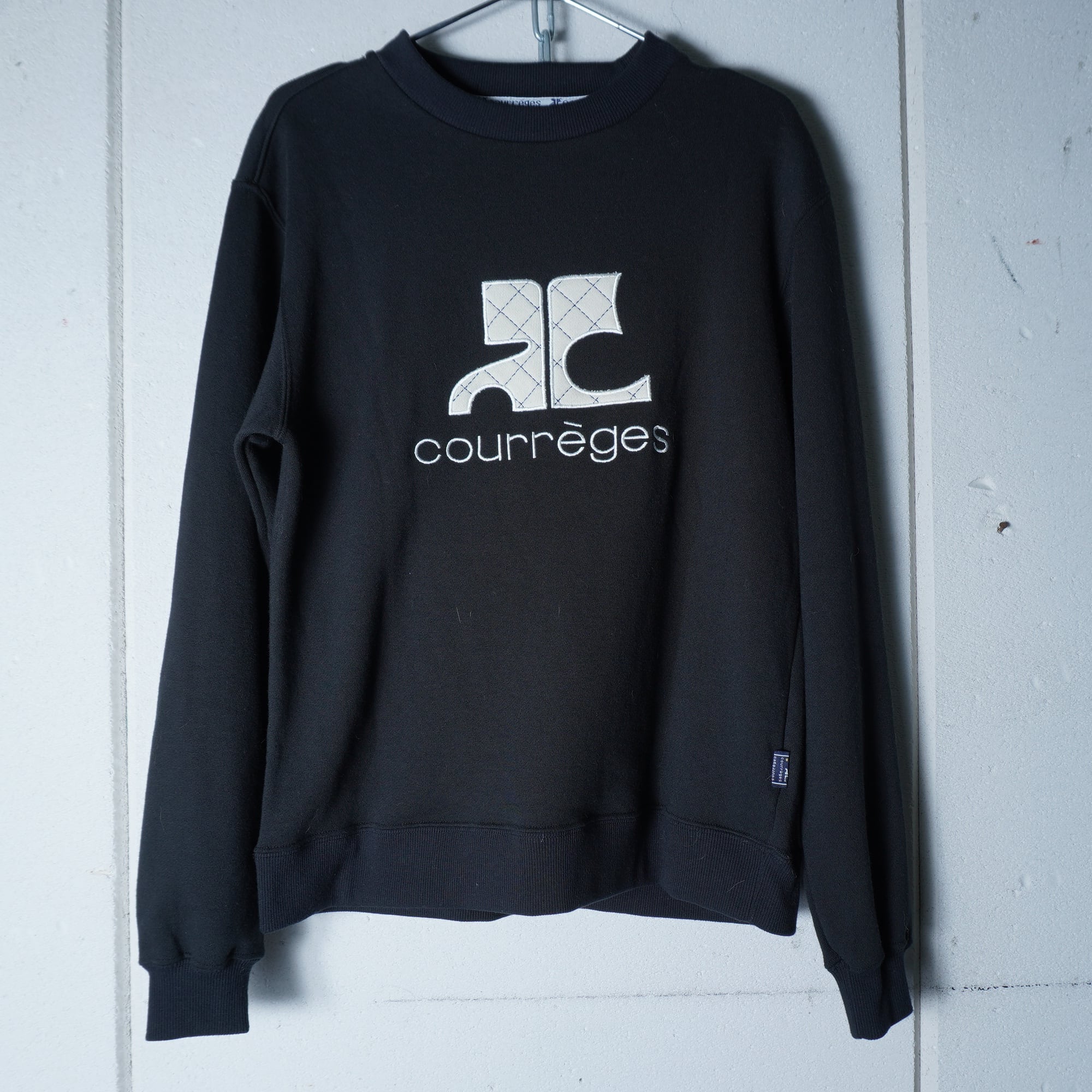 Courreges】クレージュ ロゴ刺繍スウェット black | MIXHIVE