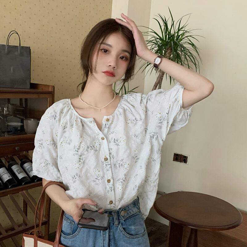 フローラルシャツ サマールーズ 夏物 花柄 試着室86621758815