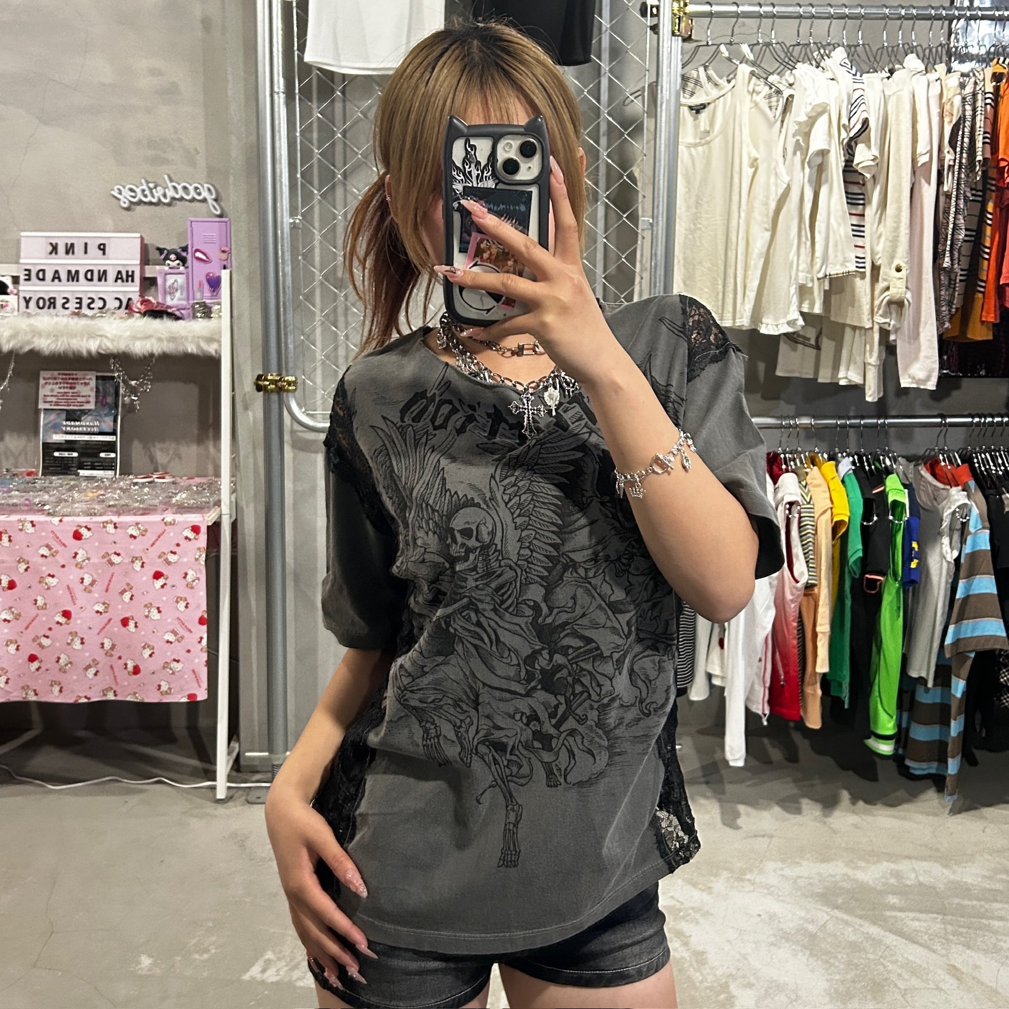 グランジ ファーモッズコート カーキ | 古着屋 PINK