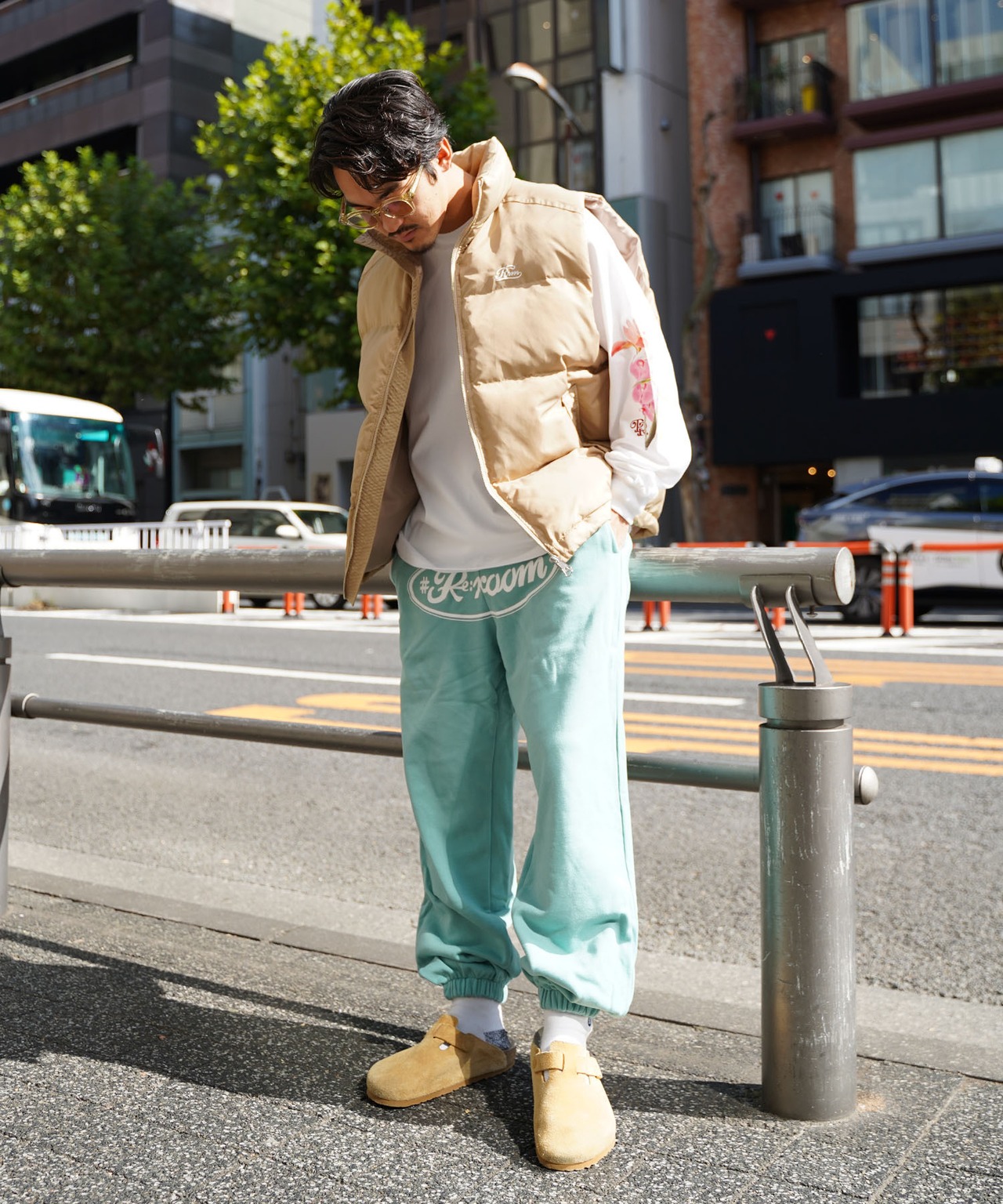 【#Re:room】BIG LOGO PRINT WIDE SWEAT PANTS［REP234］