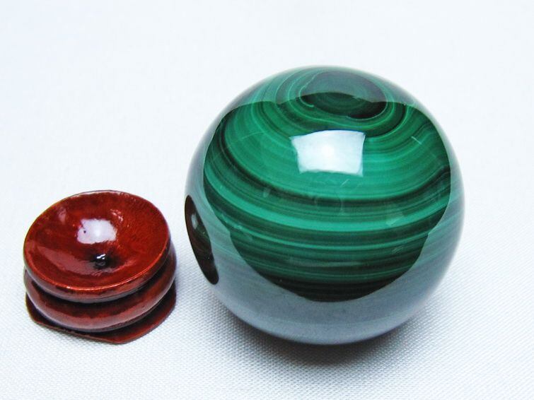 マラカイト 丸玉 42mm スフィア 置物 一点物 141-8311 | 天然石