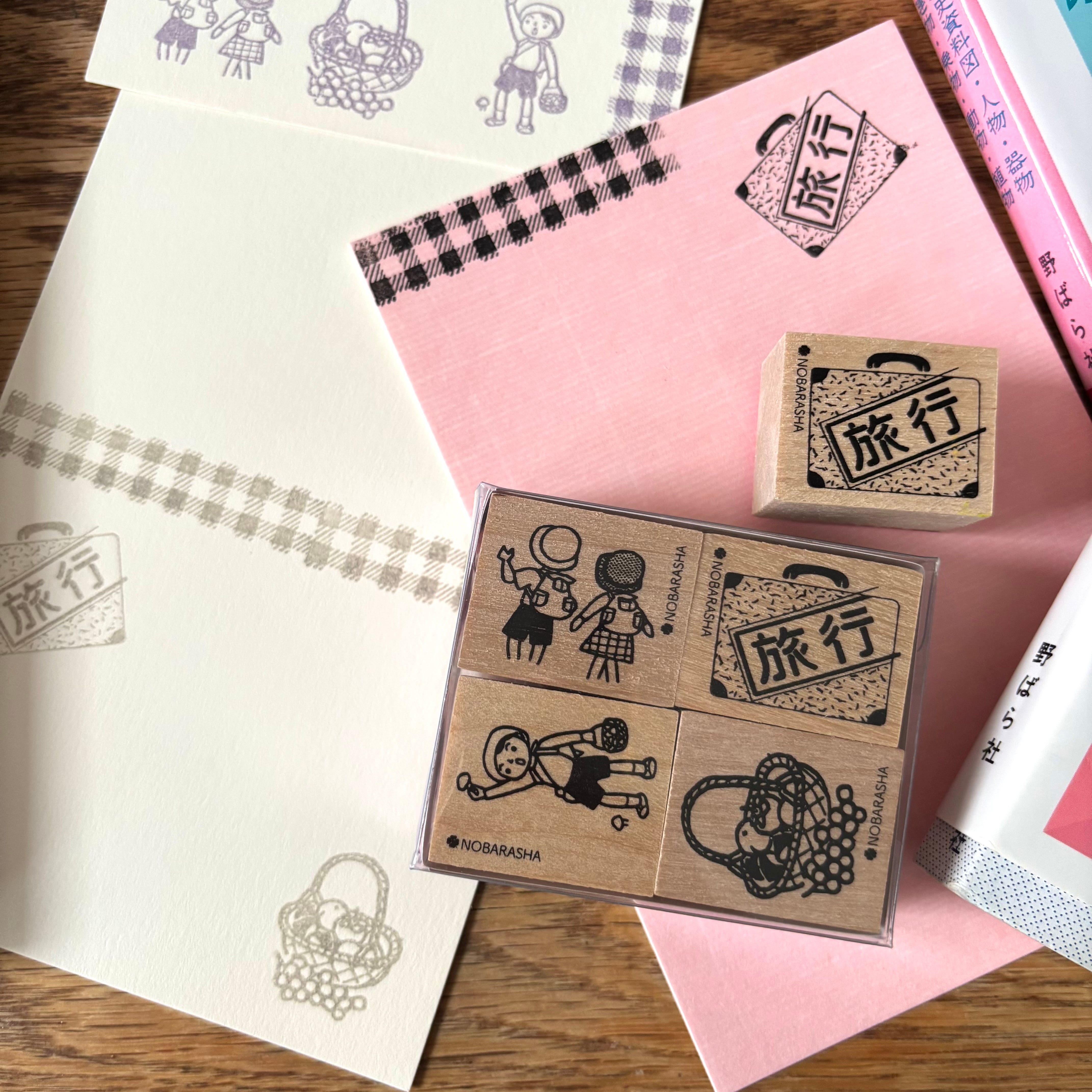 野ばら社の図案はんこ・秋のおたのしみ4set|STP-902