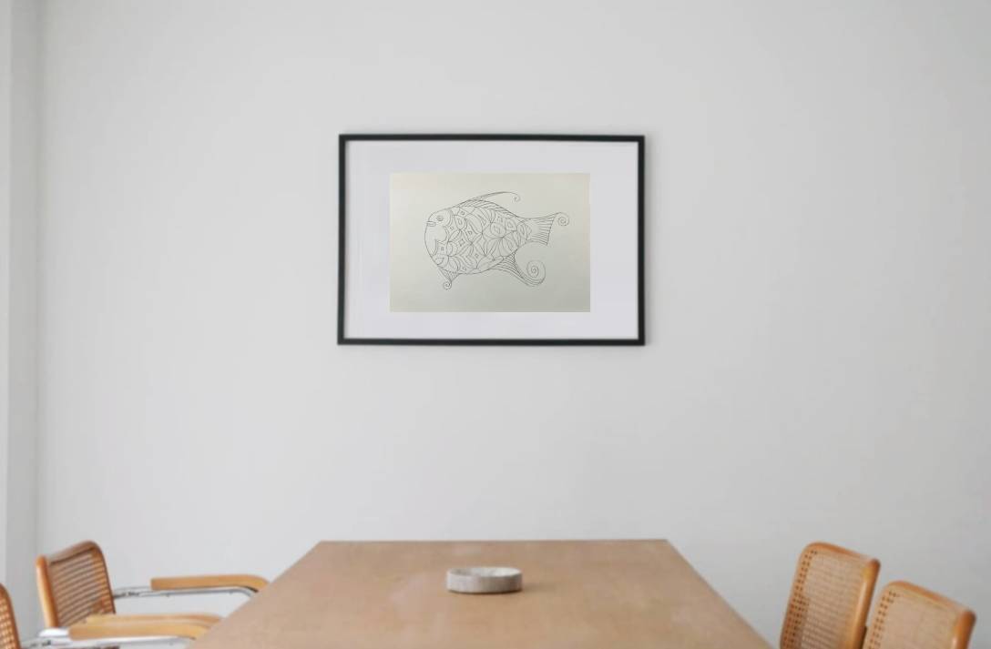 TOMO TANAKA #3 "ファッション" black wooden frame 63㎝ × 93㎝付き ( LL )