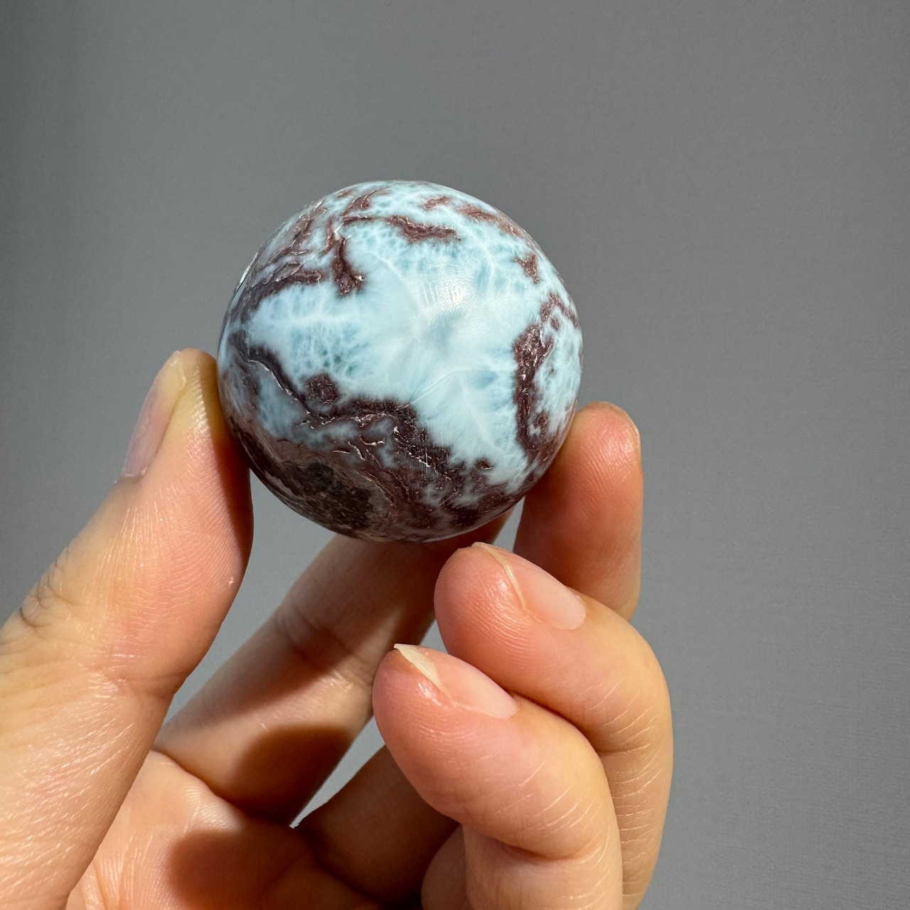 チョコレートラリマー*スフィア*250805-01*天然石*置き物*インテリアストーン