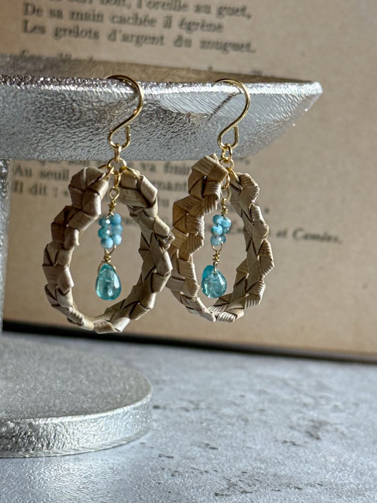 アダン×アパタイト ジオメトリックピアス Geometric Earrings with Adan & Apatite