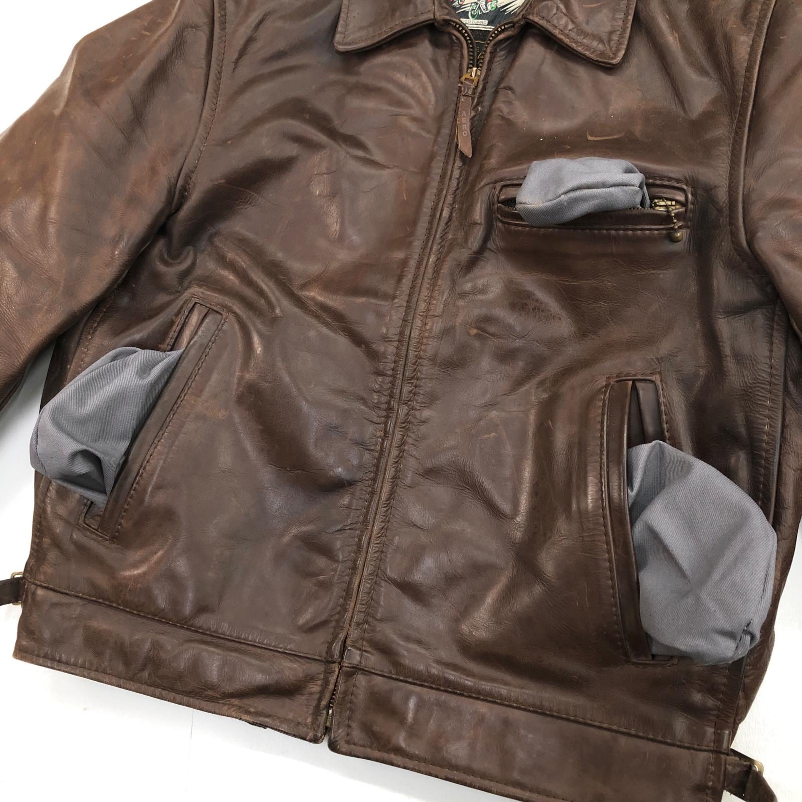 ア*ー様 エアロレザーハイウェイマン90sヴィンテージ AERO LEATHER エアロレザー 80 -90年代 スコットランド製 HIGHWAYMAN