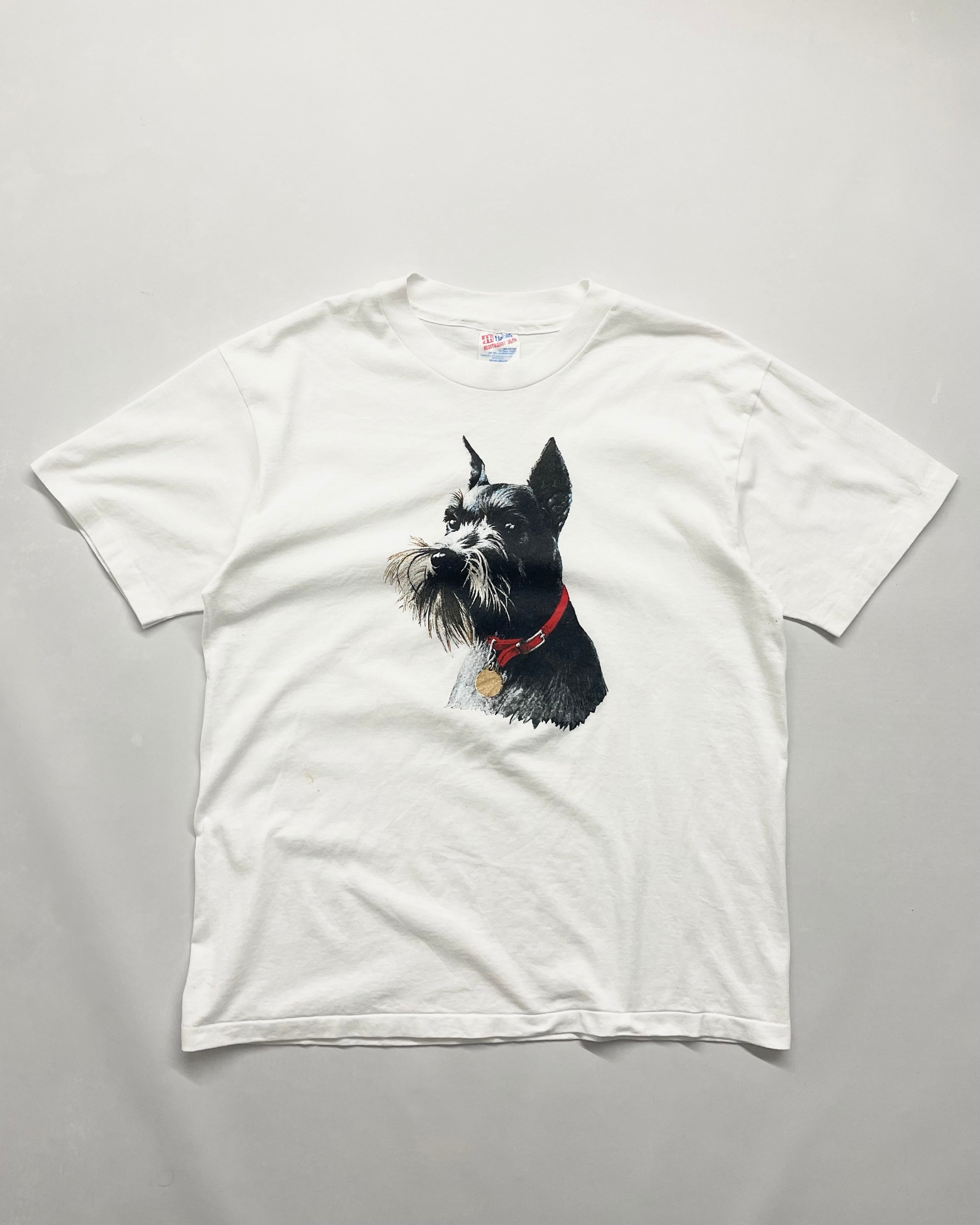 ~90s Hanes "Schnauzer" Dog Print Tee USA製