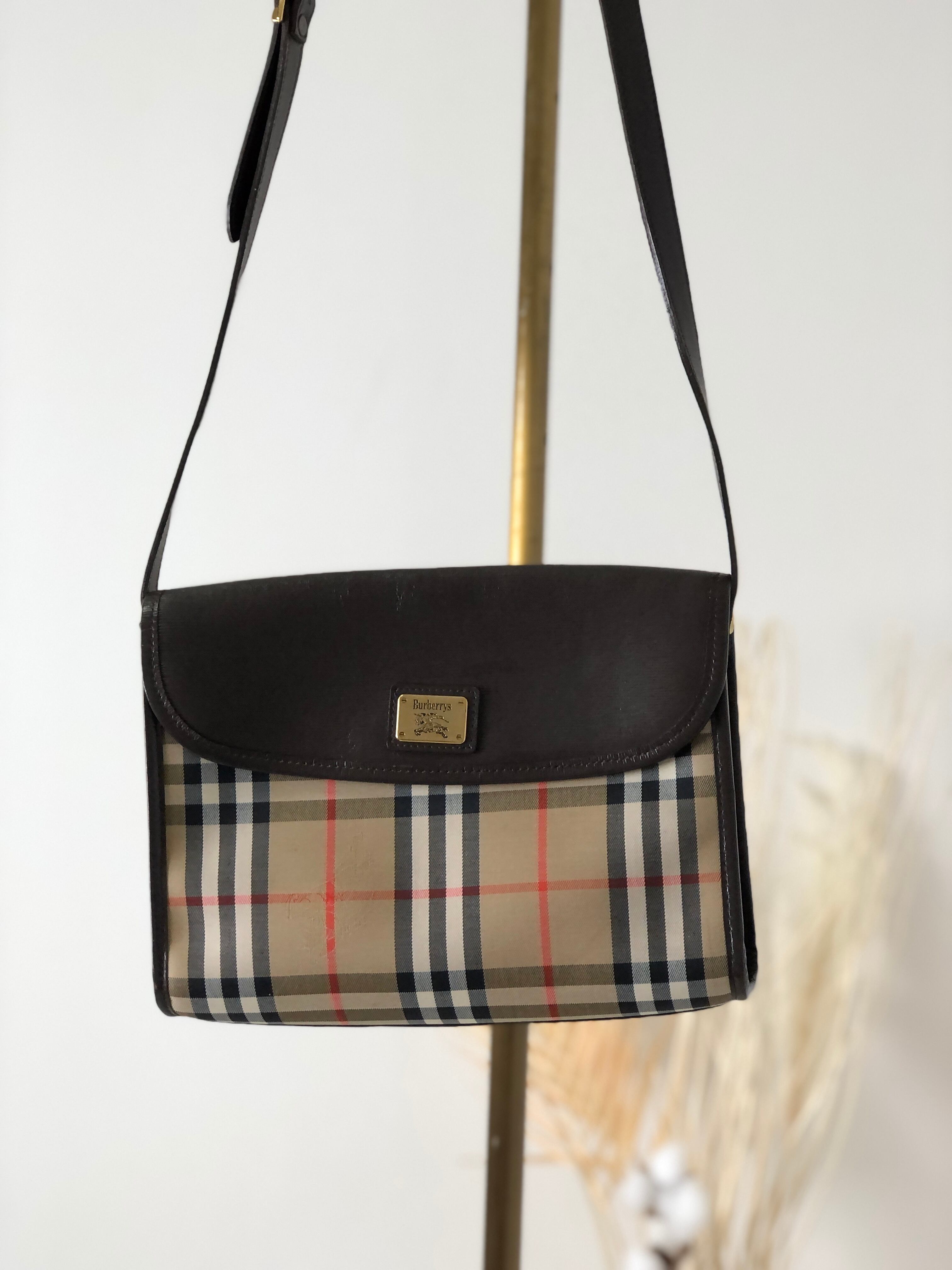 BURBERRY バーバリー クラシックチェック レザー×キャンバス