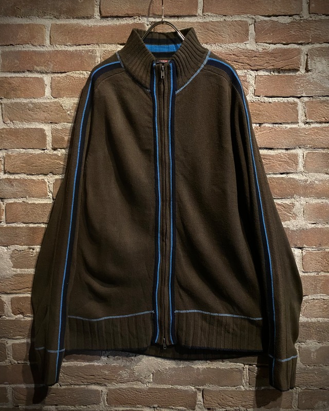【Caka act3】Brown × Blue × Black Loose Drivers Knit