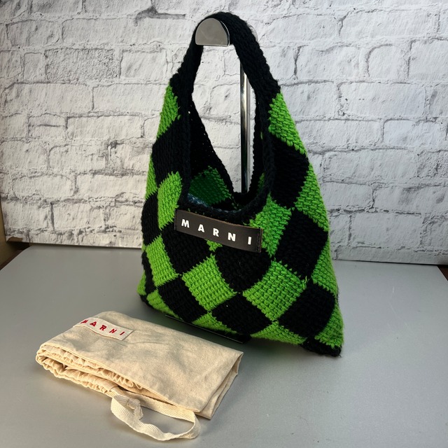 MARNI マルニ ニット ハンドバッグ グリーン A-9868