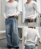 ◆二重臼 Vネックニット◆gl-000858