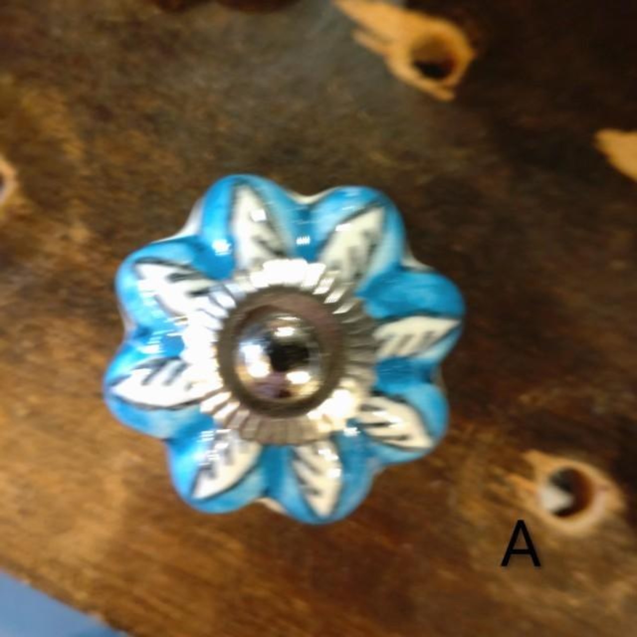 India Blue Pottery Knob Drawer Pull Handle 8Type in Total Pottery