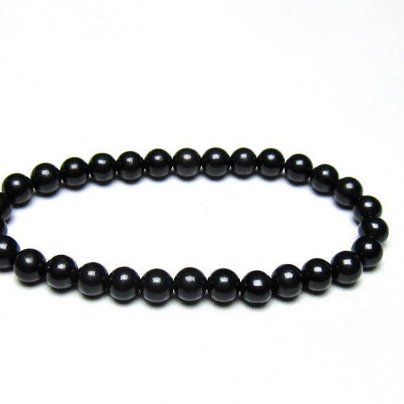 シュンガイト ブレスレット 6mm 一点物 メール便可 111-49642