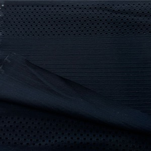 ★TB638◆2m◆ラスト1点‼◆綿100%穴あきジャガードニット生地◆ブラック