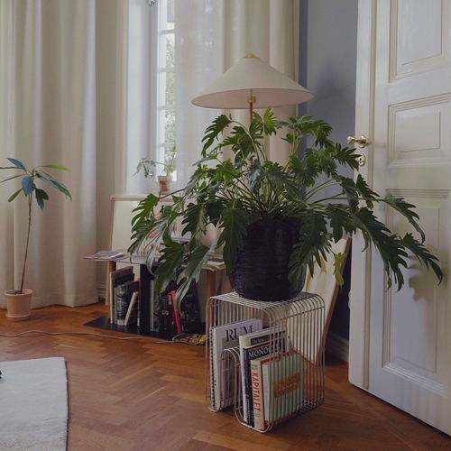 ワイヤーフレーム サイドテーブル 曲線デザイン マガジンラック 収納付きテーブル モダンインテリア 北欧デザイン スタイリッシュ収納 多機能家具 デザイナーズ家具