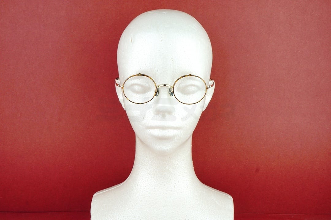 KameManNen 単式 跳ね上げ メガネ KMN-54 GD/HAV ラウンド 丸眼鏡