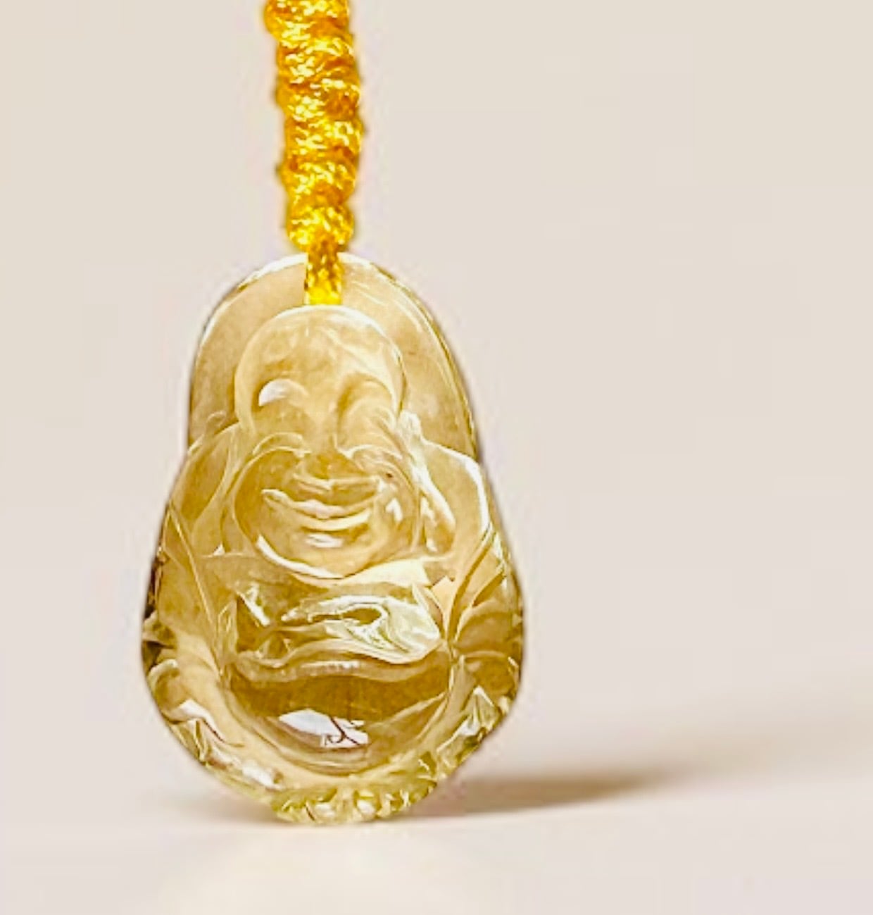 シトリン布袋　彫刻 シトリン 布袋様（弥勒仏）彫刻ストラップ | cyuukabou