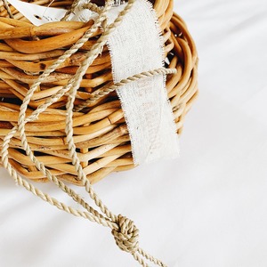 Rattan hanging basket