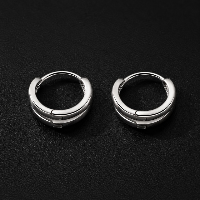 【GLAYCORE】 片耳 二重 ダブル フープピアス ハンドメイド シルバーリング Silver 925  メンズ レディース デザイン シンプル おしゃれ 無料 ギフト ボックス