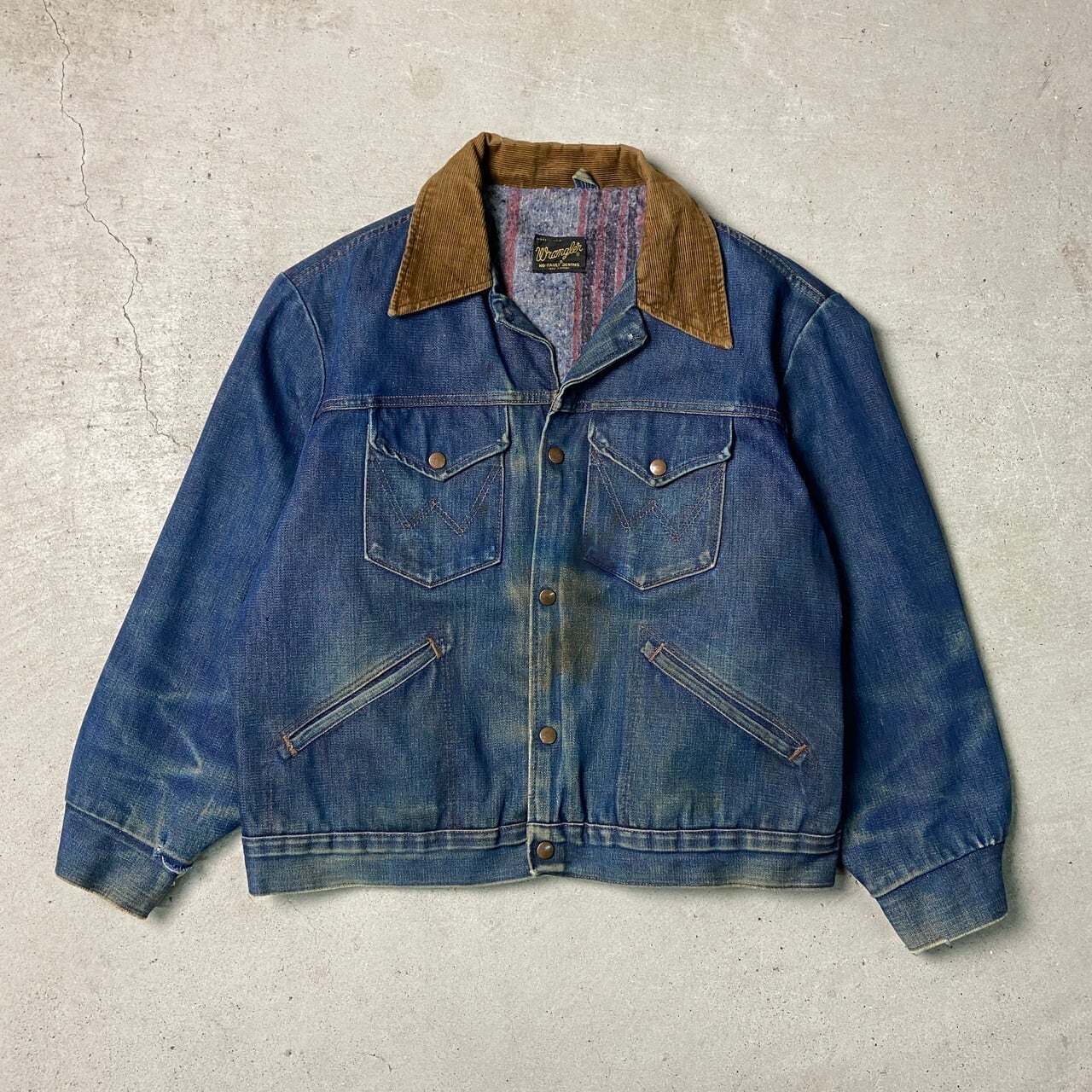 70年代 USA製 Wrangler ラングラー デニムジャケット JL720NV NO-FAULT 