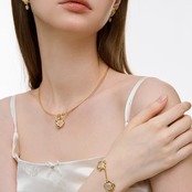 Golden smile bloom necklace 【N011】