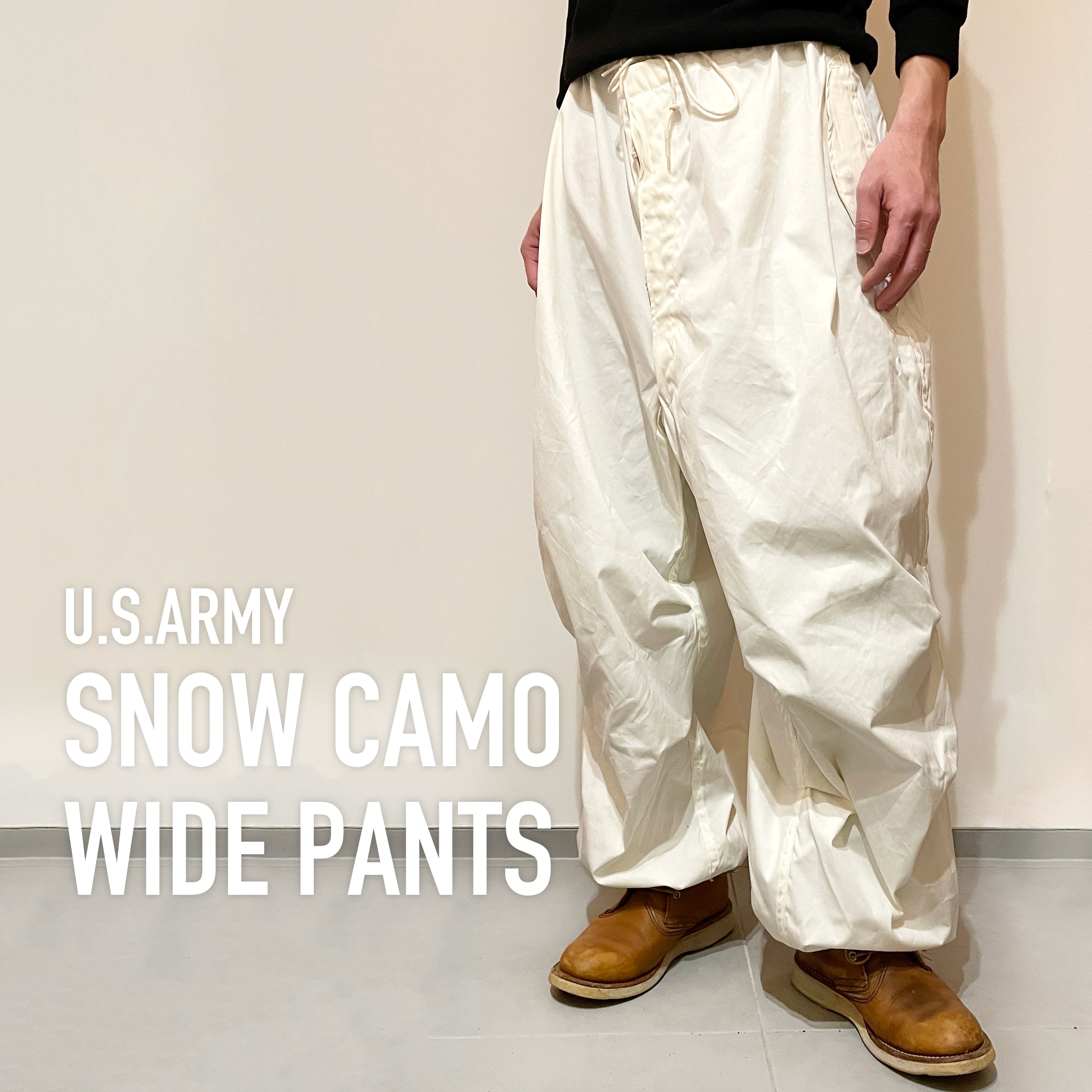 米軍実物】US.Army SNOW CAMO PANTS アメリカ軍 スノーカモ パンツ M/S 