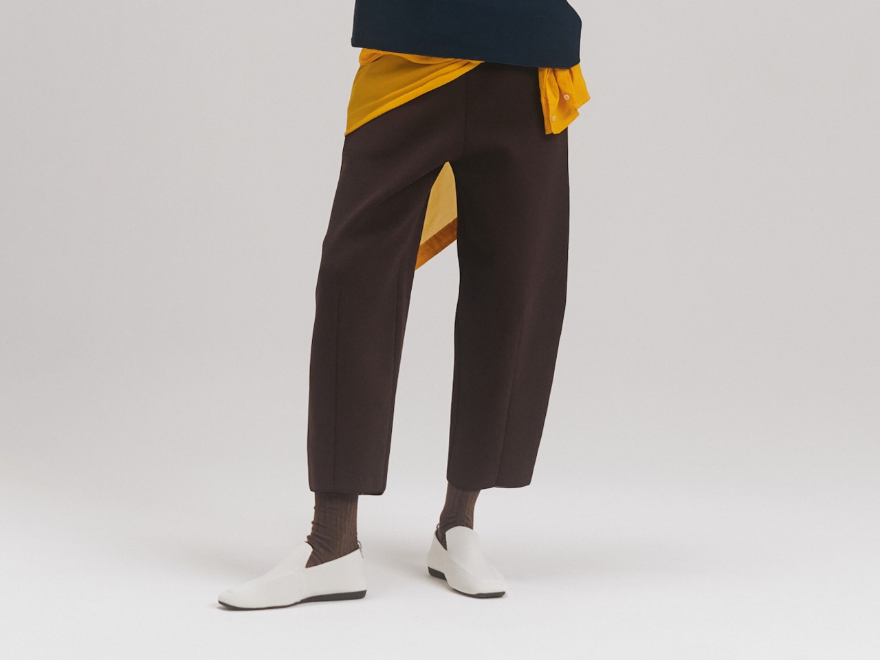 ecopet yarn COCOON PANTS / BROWN