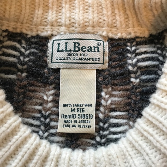 L.L.Bean エルエルビーン クラシック ラグ ウール セーター クルーネック フェアアイル sizeM/ラムウール ニット トップス