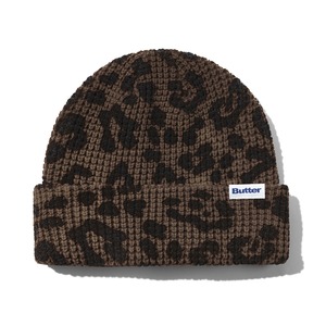BUTTERGOODS DISTRESS WAFFLE BEANIE LEOPARD