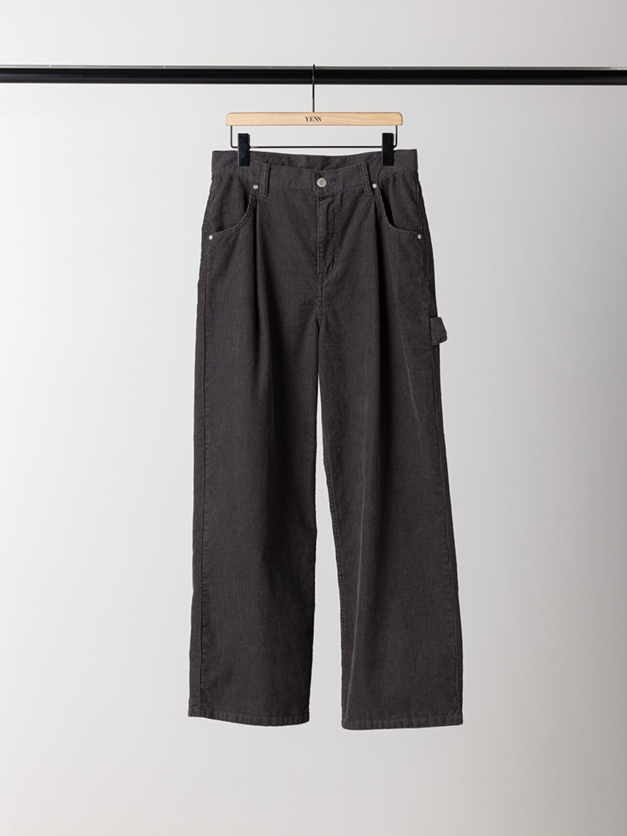 WASHED CORDUROY PT|ダークグレー|YENN