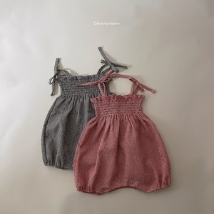 [choucream] Check Smoke Bodysuit (bebeS) / [슈크림] 체크스모크슈트 (bebeS)