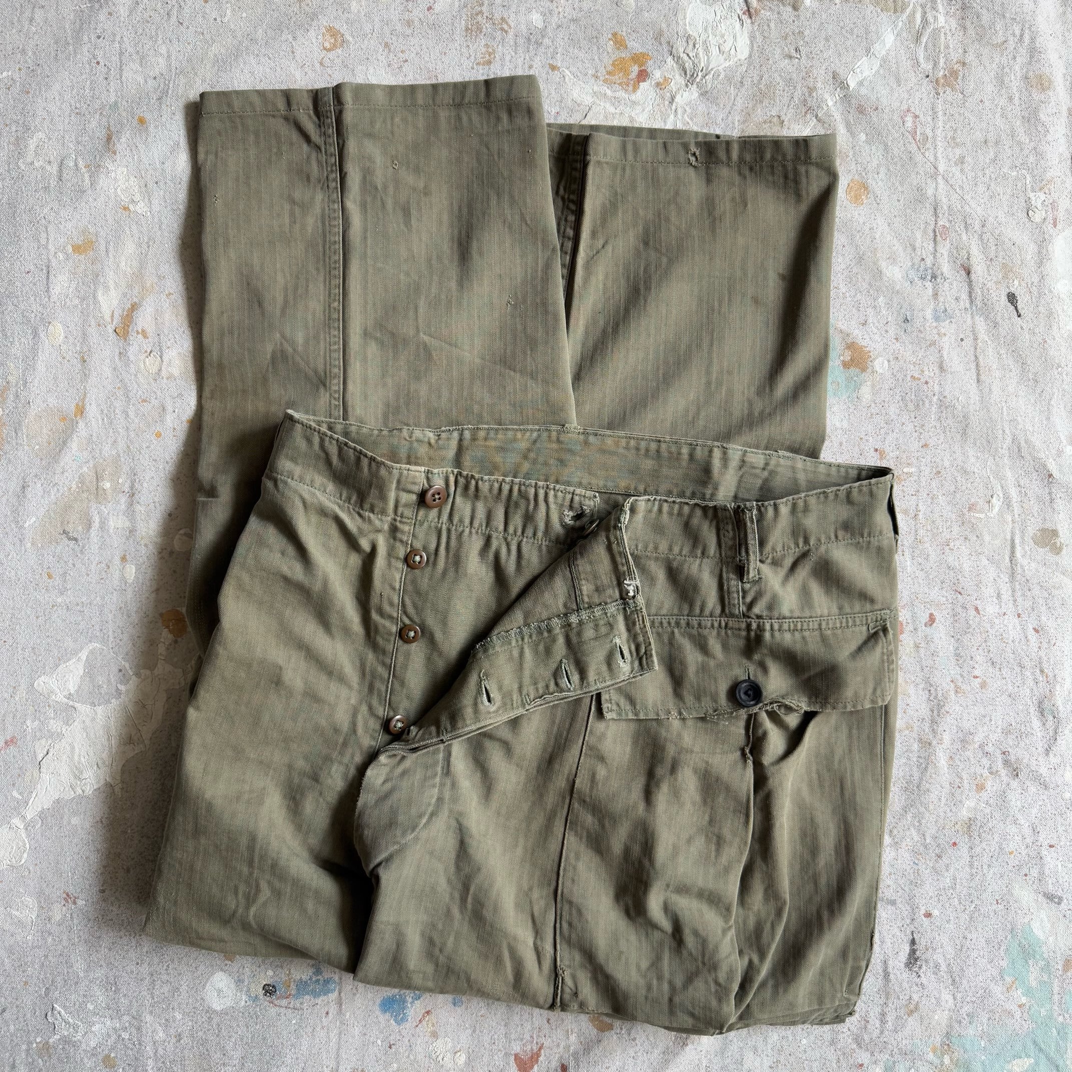 1940s USARMY M-43 HBT Pants W35L28 Z40