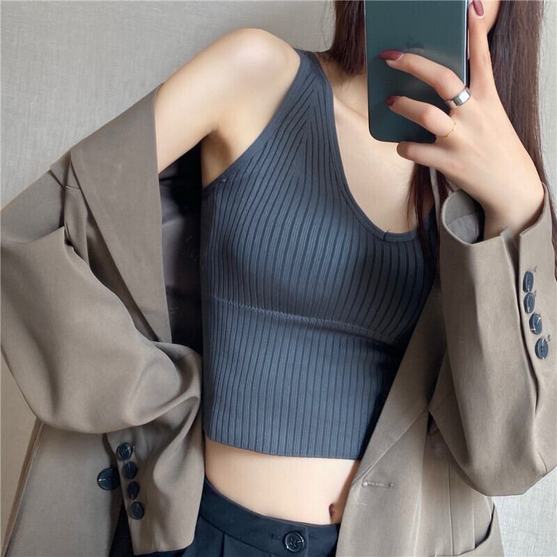 2020年初秋新バージョンのVネックビューティーバックスリングスポーツベストレディースアウターウェア、ブラパディングブラ下着トップ クレセントシティ2517450320