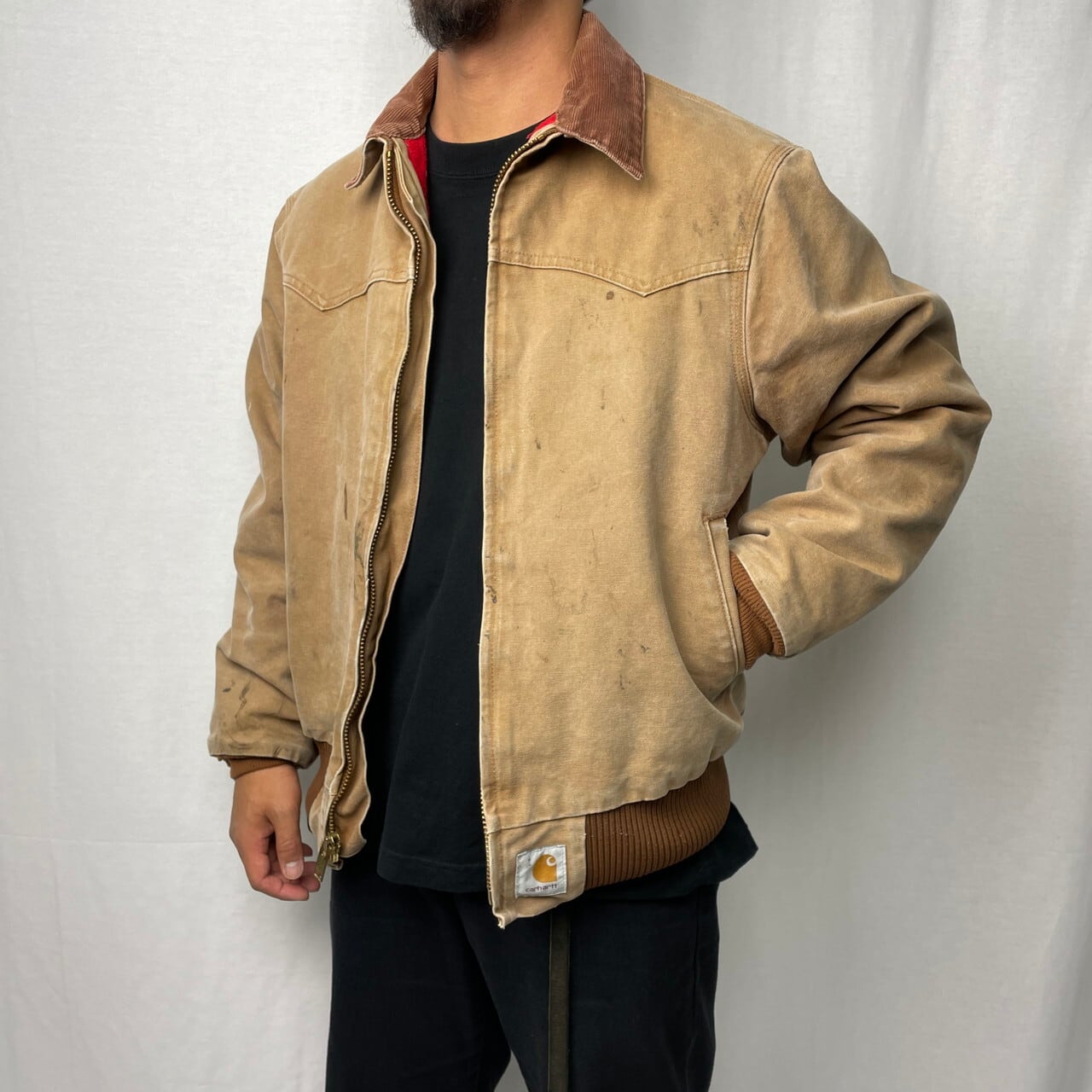 90年代 Carhartt カーハート ダック地 サンタフェジャケット ワークジャケット メンズM-L相当 古着 90s ビンテージ ヴィンテージ  キルティングライナー キャメルブラウン 茶色【ワークジャケット】 | cave 古着屋【公式】古着通販サイト