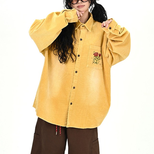 rose point corduroy shirt　ローズポイントコーデュロイシャツ　J1372