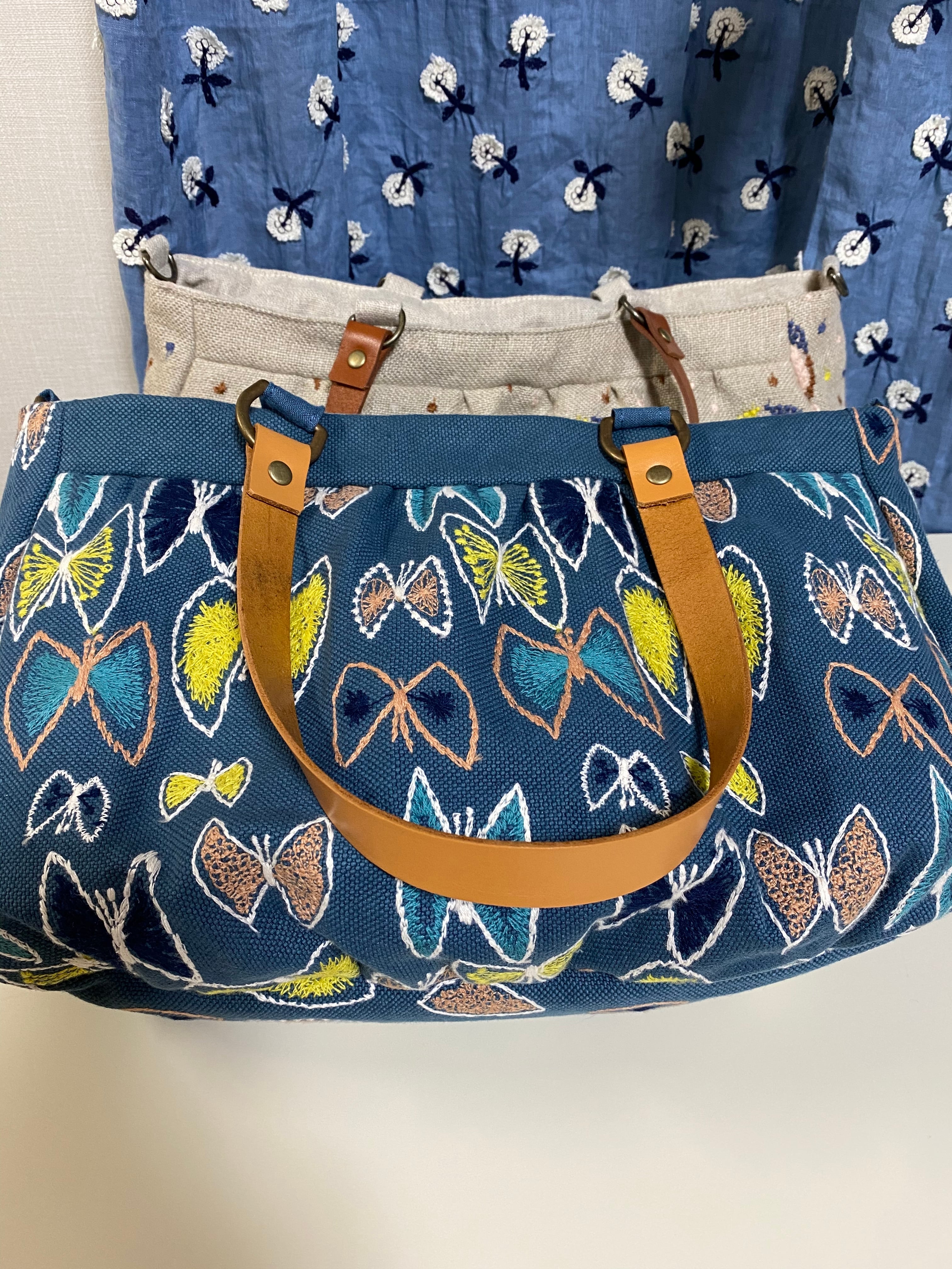 丸めのオリジナル2wayバッグ ミナペルホネン生地使用のハンドメイド