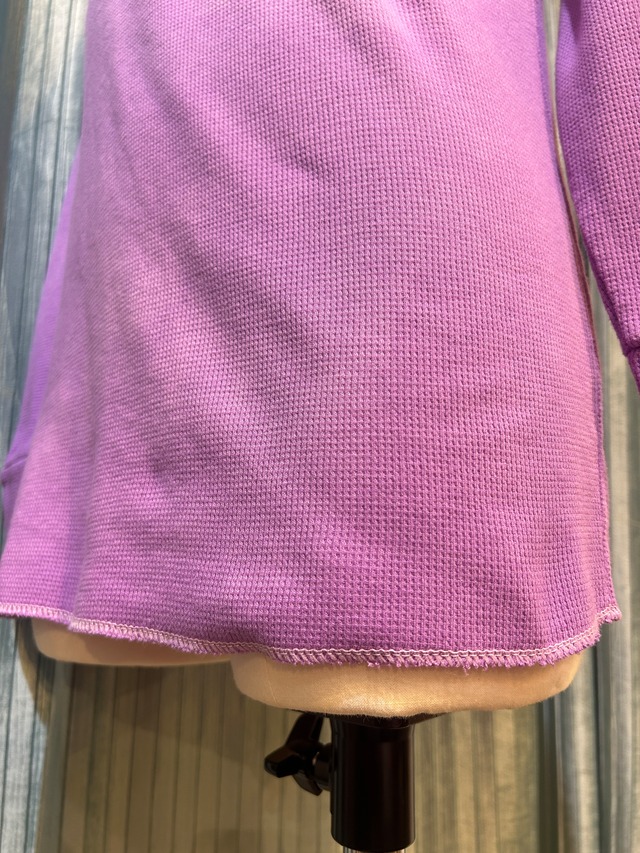 garment dye thermal purple& blue button