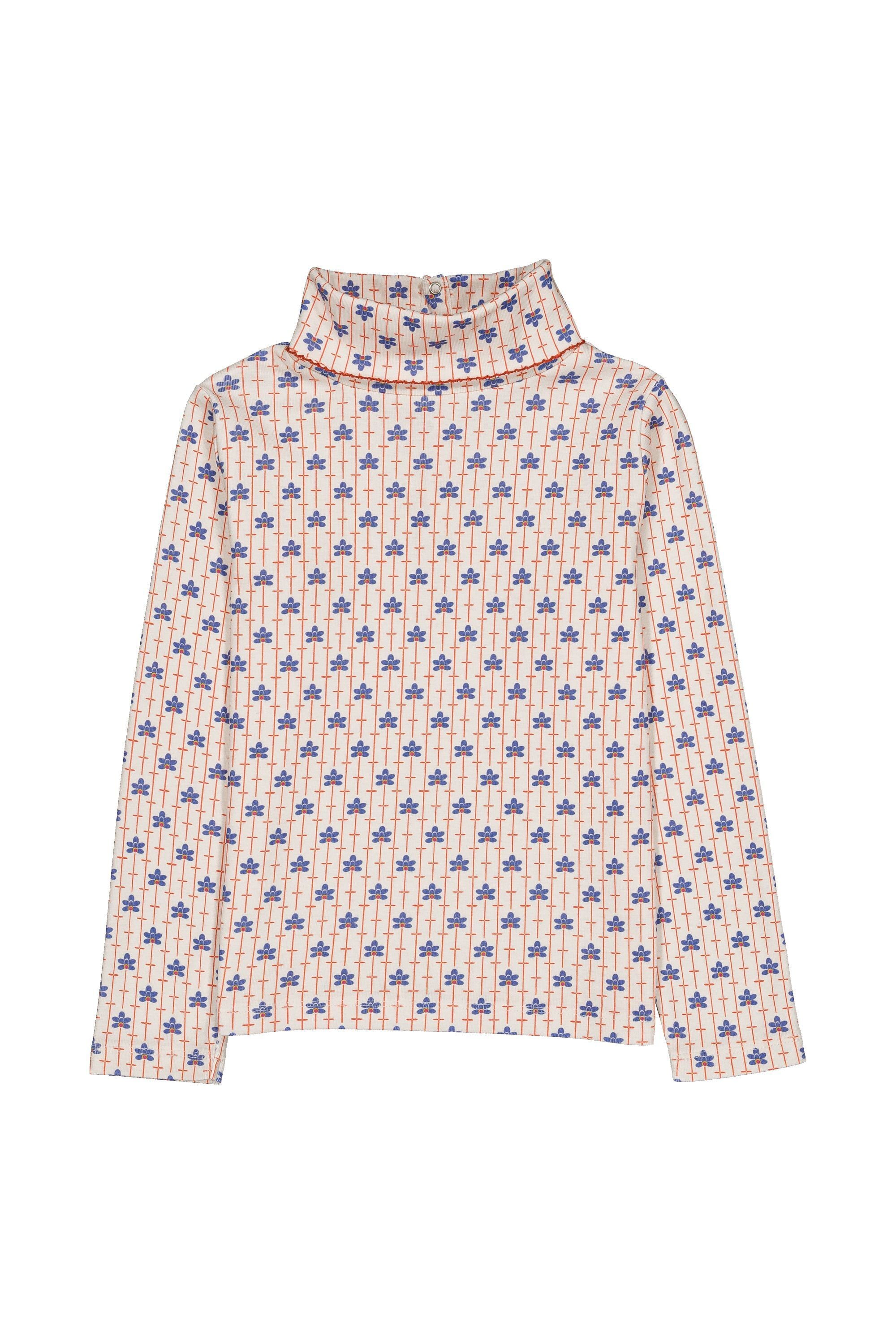 【26AW】hello Simone(ハローシモーヌ)Twiggy turtleneck Pansy(3y/4y/6y/8y)長袖Tシャツ 花 パンジー