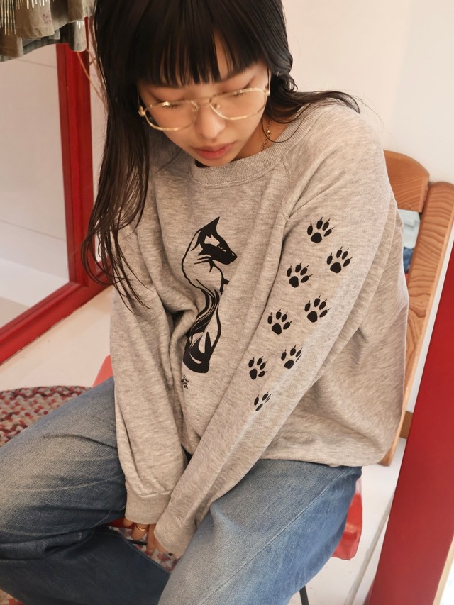 80s animal sweat "cat"【1751】
