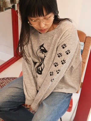 80s animal sweat "cat"【1751】