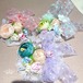 予約【№B01972】犬用 猫用 フラワモチーフ＆リボン　麦わら帽子形　ヘアアクセサリー　
