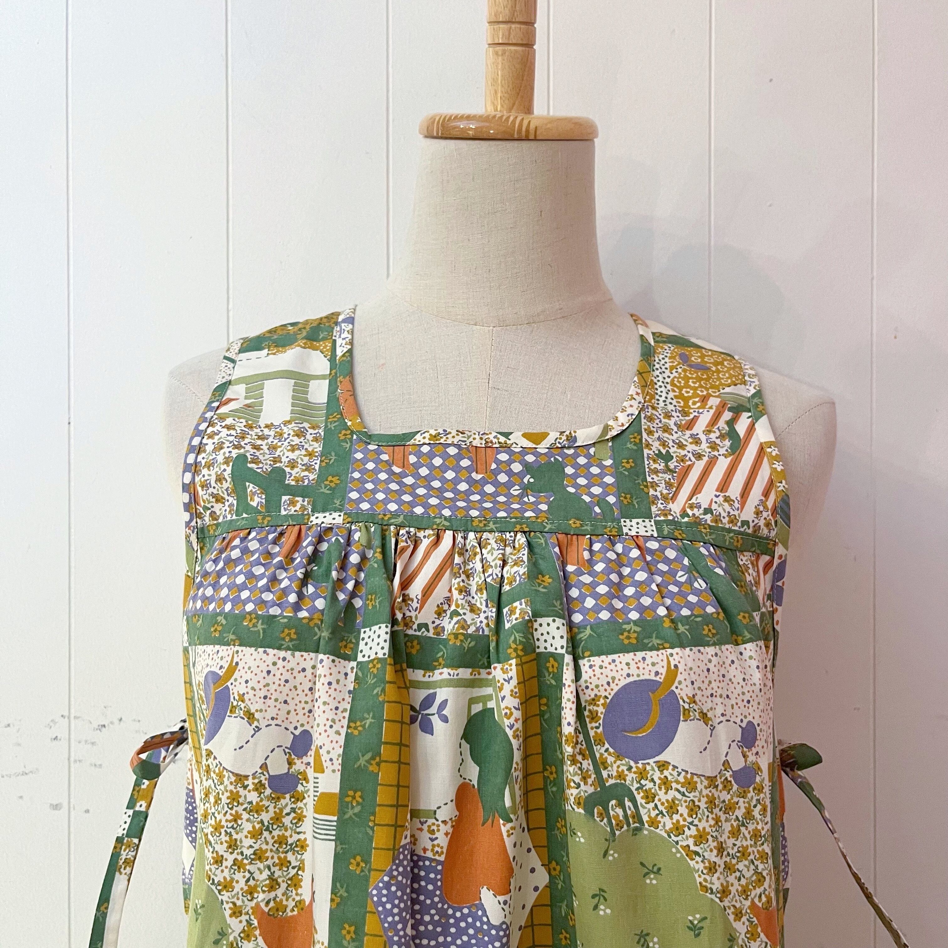 patchwork printed side ribbon one-piece