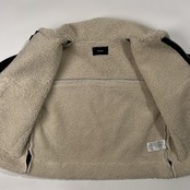 タグ付き 未使用品 EMODA エモダ ショート フェイクムートン ジャケット コート ボア ブルゾン F フリーサイズ /ブラック×アイボリーホワイト