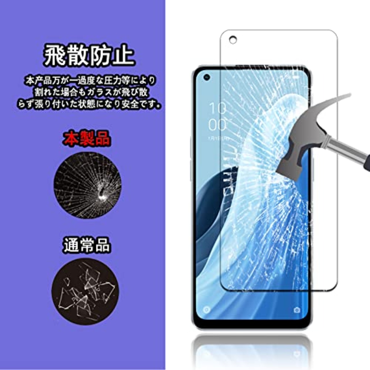 【2+2枚セット】OPPO Reno7 A / Reno9 A 用のガラスフィルム フィルム(2枚) + レンズ保護フィルム (2枚) 強化ガラス液晶保護フィルム液晶 ガラス ケース フィルム 硬度9H?指紋防止?気泡なし?貼り付け簡単 OPPOReno9A / OPPOReno7A OPG04 用の