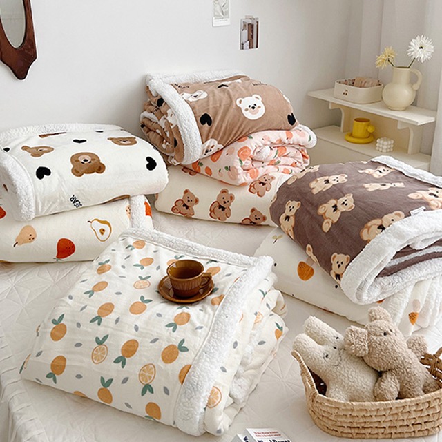 【BLANKET】動物ORフルーツロゴブランケット　