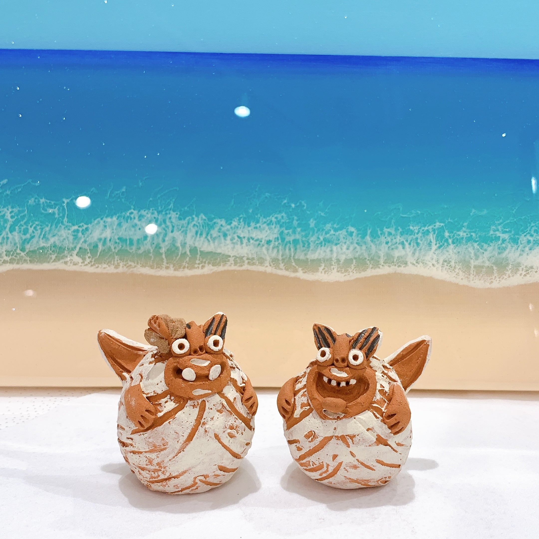 Mi shisa【送料込】家族円満♡まんまるシーサーペア (T-A51) | tete by