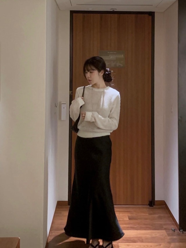 (予約) miel / Satin skirt 2color