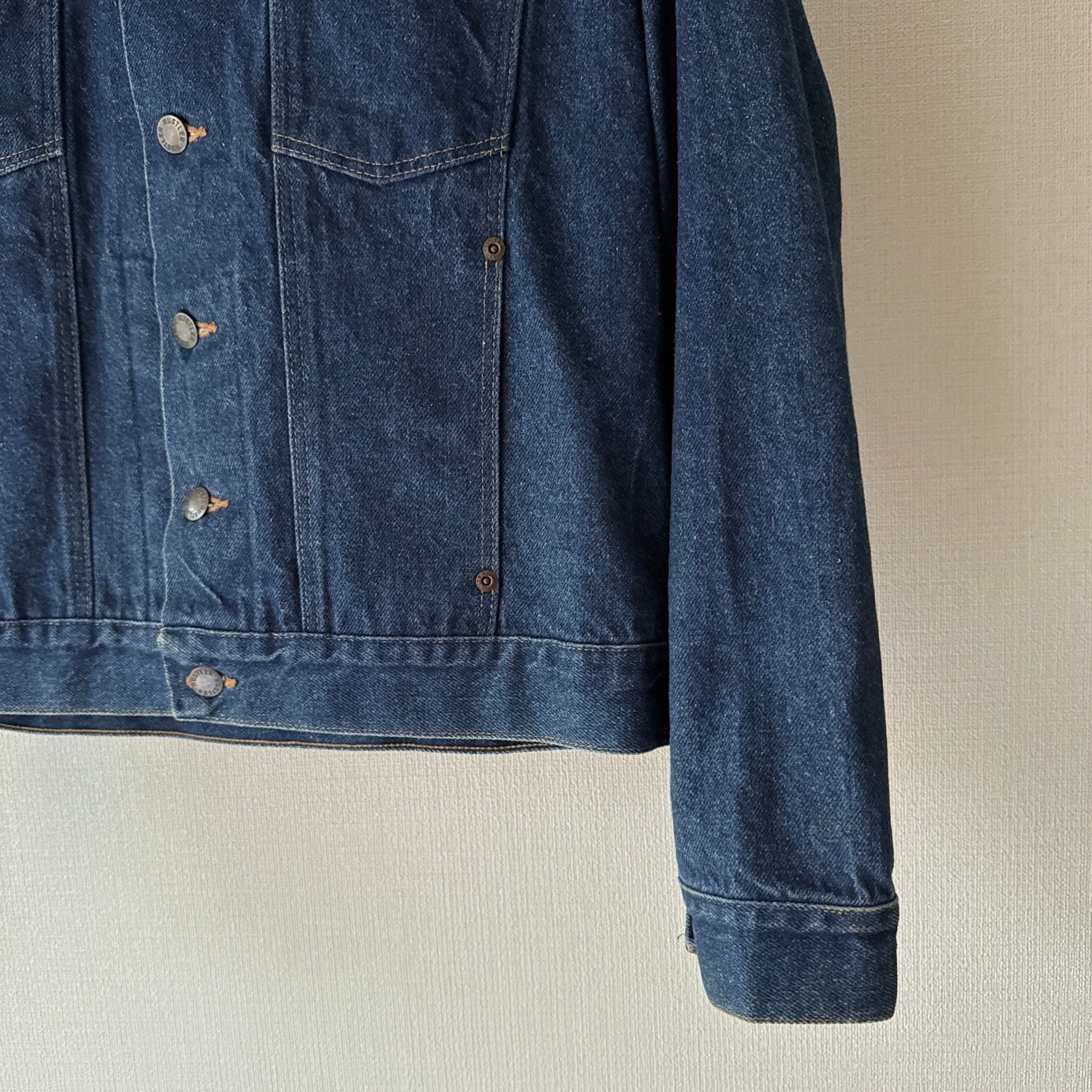 80s XL RUSTLER made in USA　濃紺 70's~80's RUSTLER Denim Jacket MADE IN USA ラスラー デニム